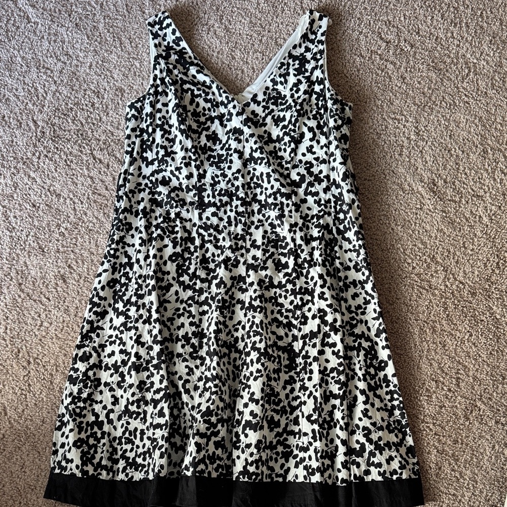 R&K Black and White Patterned Midi Dress